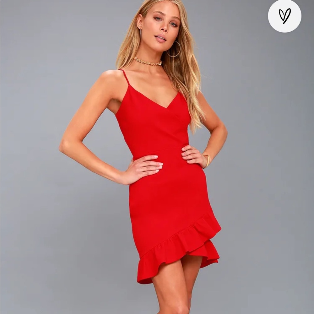 NWT Lulus Sealed with a Kiss Red Body-con dress, XS